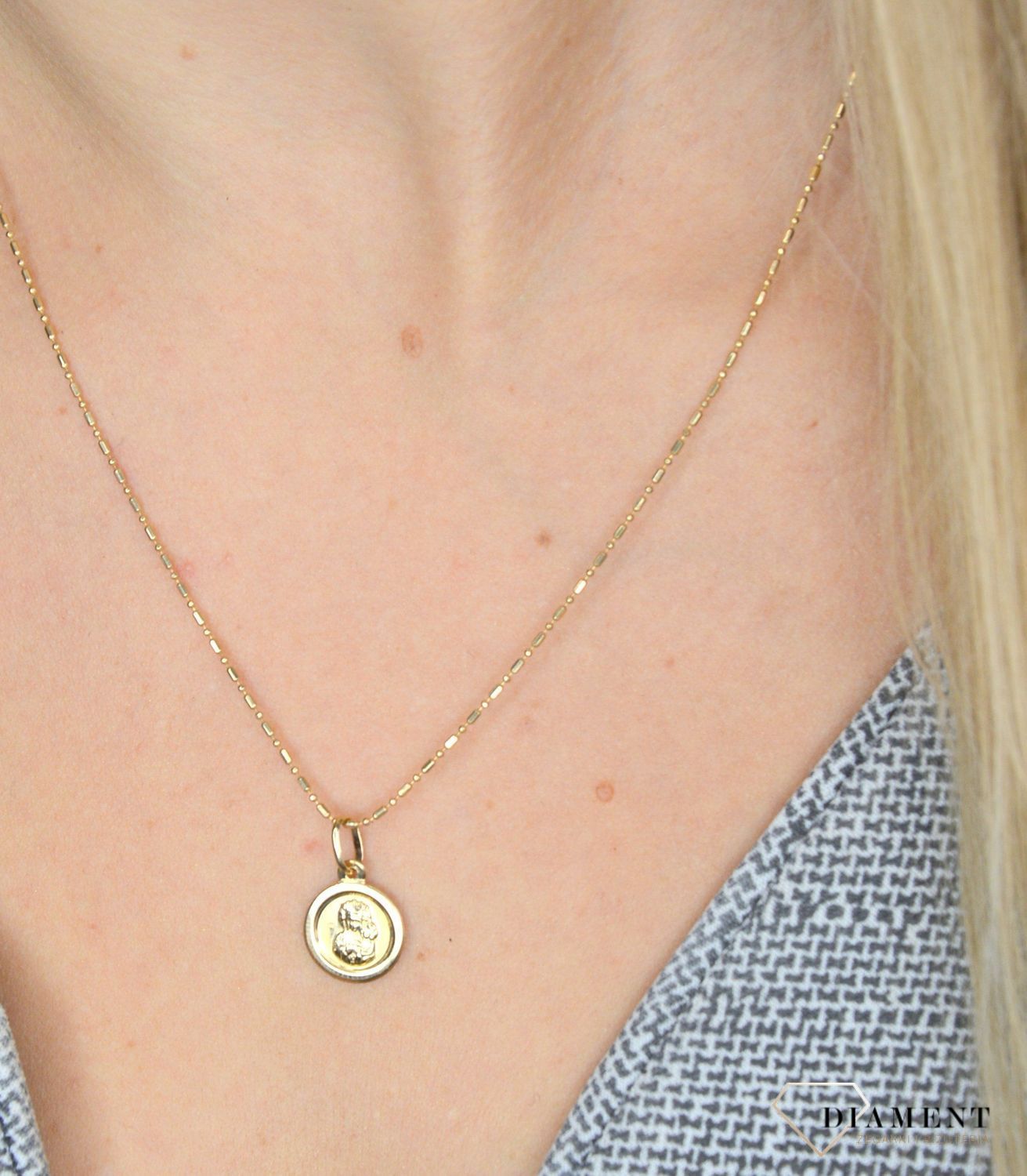 Złoty łańcuszek 585 'kulkowy i owalny' 1 mm.jpg